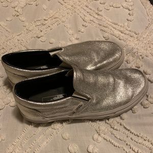 Silver Vans Slip-Ons